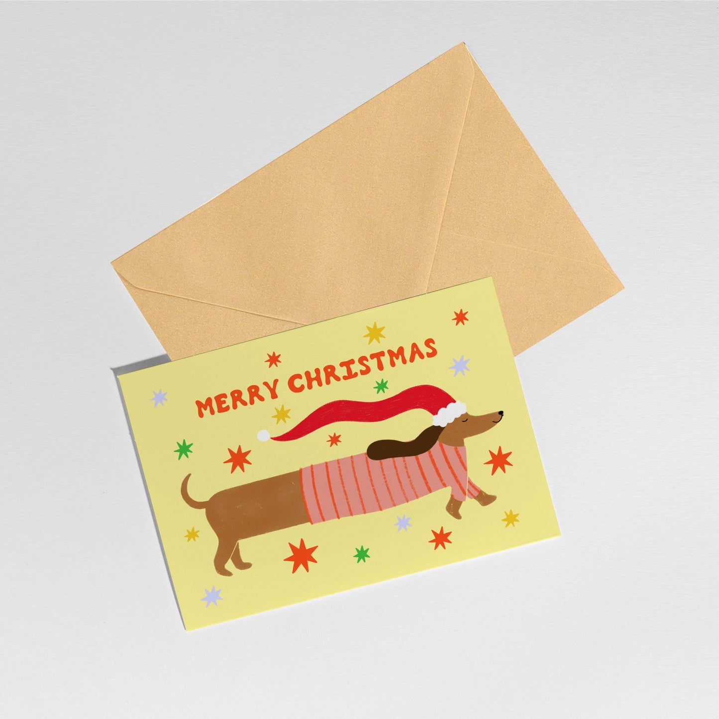 Sausage Dog Christmas Card | Cute Dog Holiday Card
