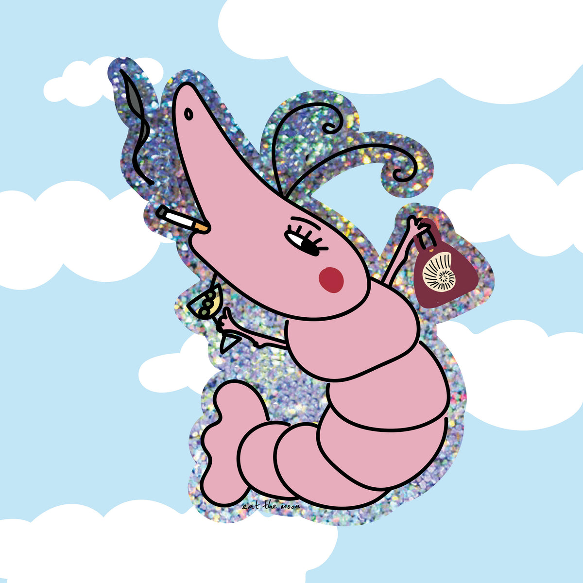 Party Shrimp Vinyl Sticker