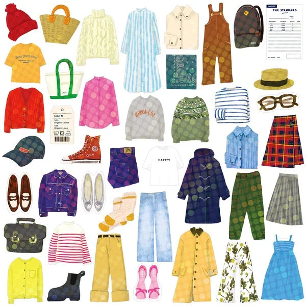 HACO Fashion - Box of Flake Japanese Stickers