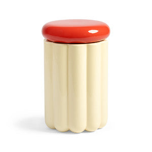 &Klevering Charlo Cream and Red Storage Jar