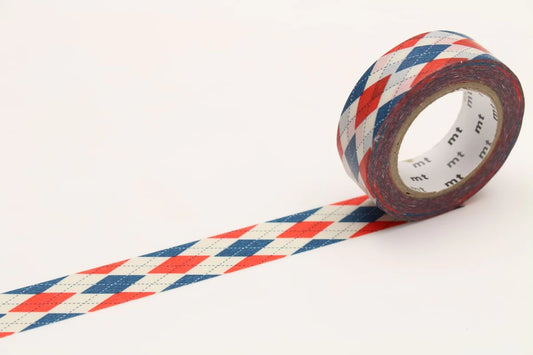 Mt Japanese Masking Tape Mt 1P Deco - Argyle Red Tartan Washi