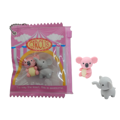 Iwako Zip Bag,To say the least, this is awesome- Circus - pink (Koala Pink and Elephant)