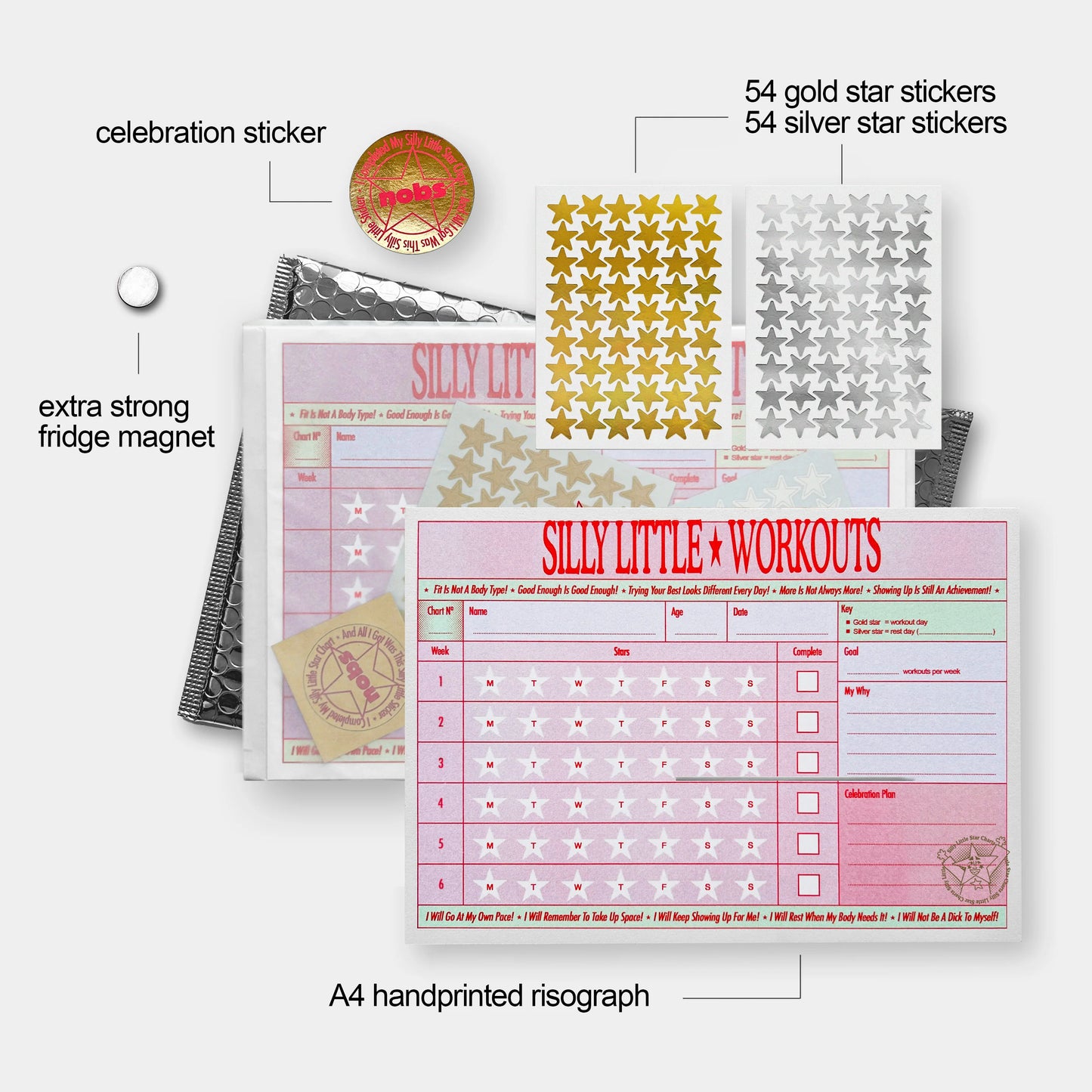 Silly Little Star Chart - Sticker Chart Workout Tracker