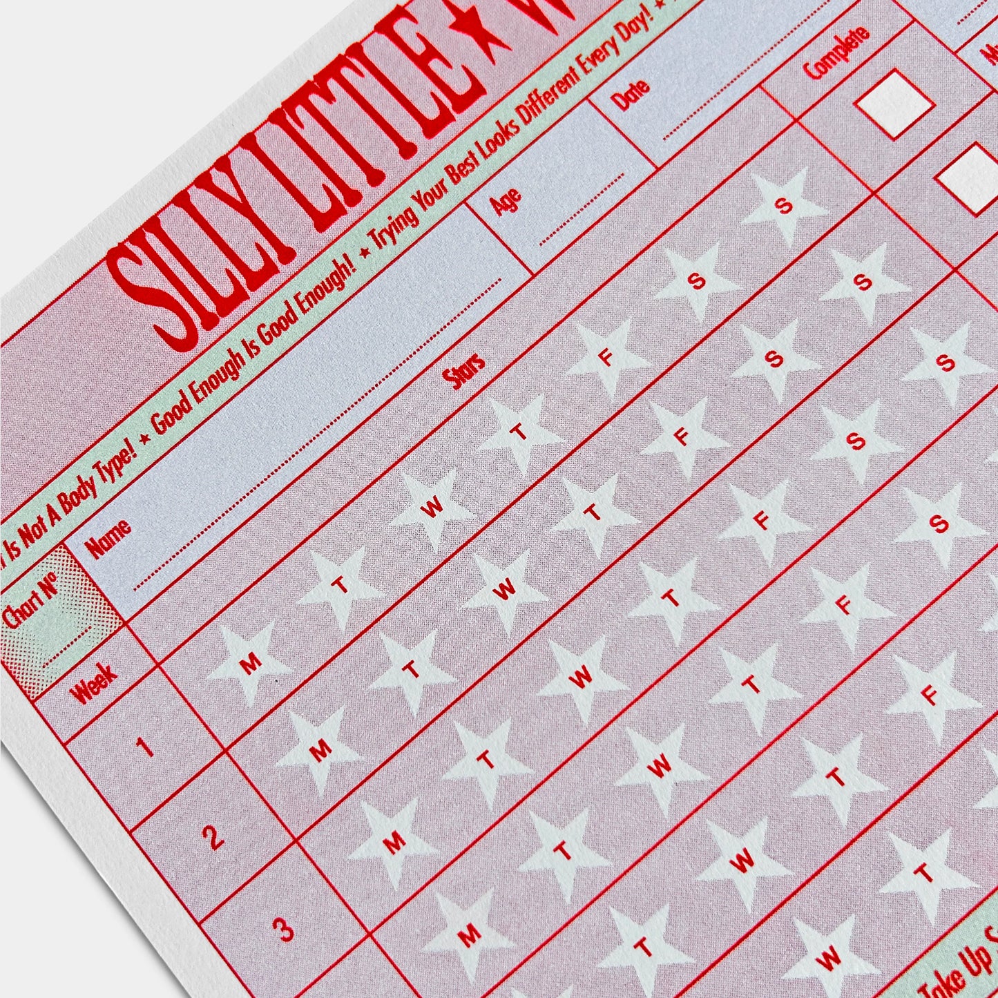 Silly Little Star Chart - Sticker Chart Workout Tracker